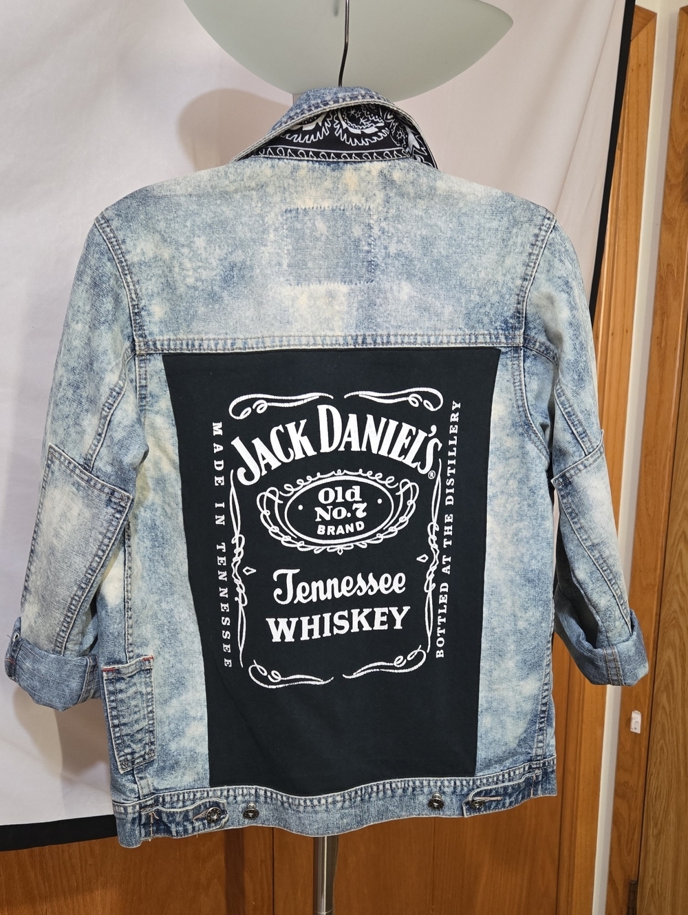 Jack Daniel's Denim Jacket Back Patch - Black & Light Wash S Jeans
